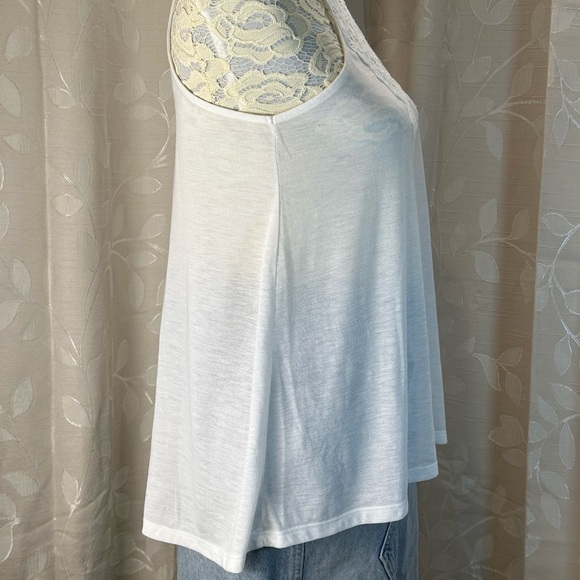 H&M White Lace Halter Tank Top Small Boho Festival Summer Casual Flowy - Picture 3 of 9